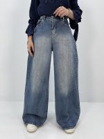 شلوار جین زنانه سوپر بگ آبی سنگشور