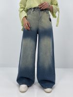 شلوار جین زنانه سوپر بگ آبی سنگشور