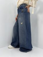 شلوار جین زنانه سوپر بگ آبی سنگشور