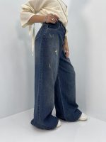 شلوار جین زنانه سوپر بگ آبی سنگشور