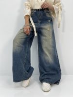 شلوار جین زنانه سوپر بگ آبی سنگشور