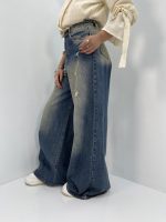 شلوار جین زنانه سوپر بگ آبی سنگشور
