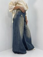 شلوار جین زنانه سوپر بگ آبی سنگشور