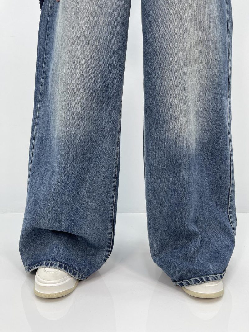 شلوار جین زنانه سوپر بگ آبی سنگشور