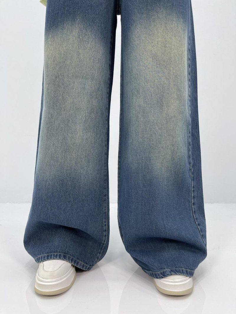 شلوار جین زنانه سوپر بگ آبی سنگشور