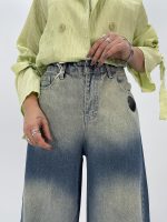 شلوار جین زنانه سوپر بگ آبی سنگشور