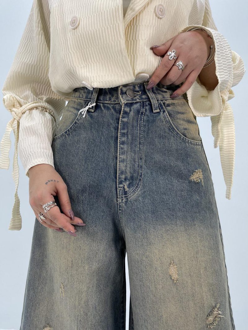 شلوار جین زنانه سوپر بگ آبی سنگشور