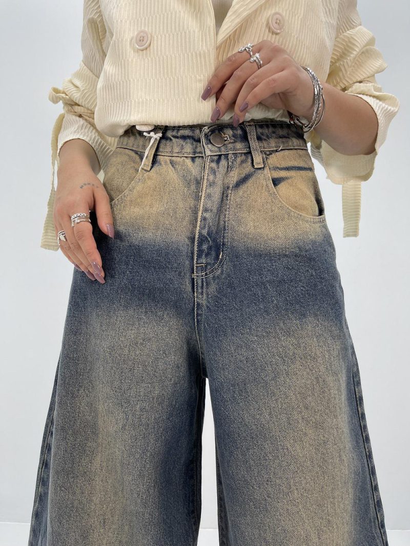 شلوار جین زنانه سوپر بگ آبی سنگشور