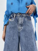 شلوار جین زنانه سوپر بگ آبی سنگشور