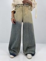 شلوار جین زنانه سوپر بگ آبی سنگشور