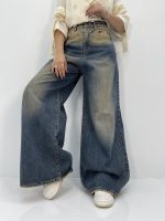 شلوار جین زنانه سوپر بگ آبی سنگشور