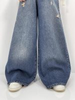 شلوار جین زنانه سوپر بگ آبی سنگشور