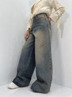 شلوار جین زنانه سوپر بگ آبی سنگشور