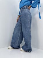 شلوار جین زنانه سوپر بگ آبی سنگشور