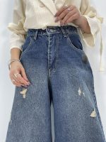 شلوار جین زنانه سوپر بگ آبی سنگشور