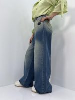 شلوار جین زنانه سوپر بگ آبی سنگشور