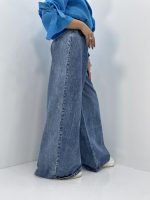 شلوار جین زنانه سوپر بگ آبی سنگشور