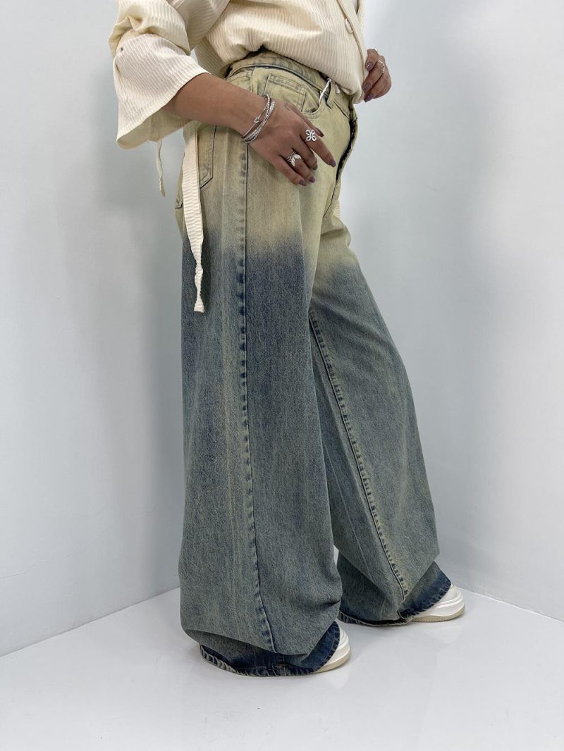 شلوار جین زنانه سوپر بگ آبی سنگشور