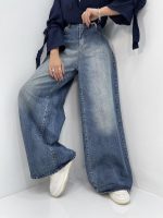 شلوار جین زنانه سوپر بگ آبی سنگشور