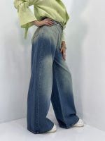 شلوار جین زنانه سوپر بگ آبی سنگشور