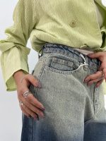 شلوار جین زنانه سوپر بگ آبی سنگشور