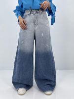 شلوار جین زنانه سوپر بگ سنگشور آبی