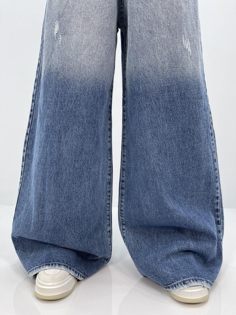 شلوار جین زنانه سوپر بگ سنگشور آبی