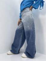 شلوار جین زنانه سوپر بگ سنگشور آبی