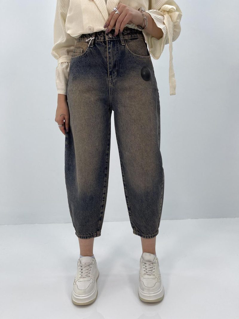 شلوار جین زنانه مام بالون کارپنتر تیره