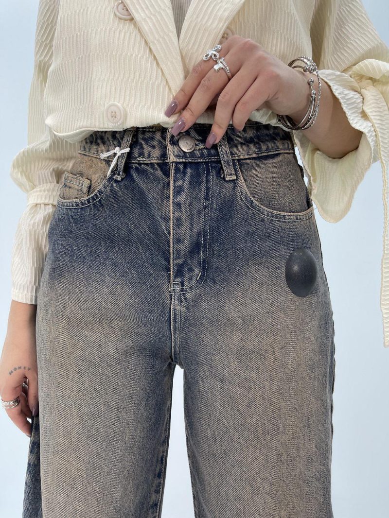 شلوار جین زنانه مام بالون کارپنتر تیره