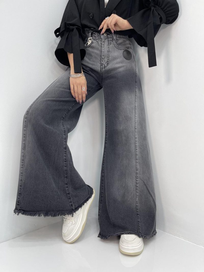 شلوار جین زنانه شافل زغالی