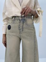 شلوار جین زنانه شافل مر ریش دمپا ریش