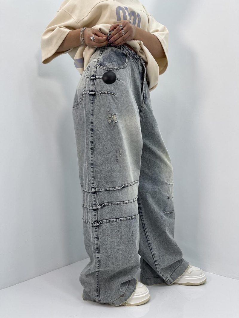 شلوار جین زنانه سوپر بگ ابی