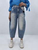 شلوار جین زنانه مام بالونی آبی