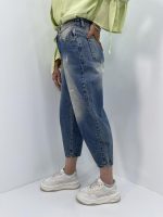 شلوار جین زنانه مام بالونی آبی