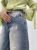 شلوار جین زنانه مام بالونی آبی