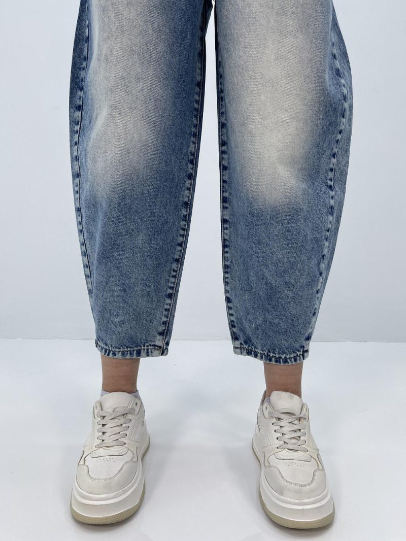 شلوار جین زنانه مام بالونی آبی