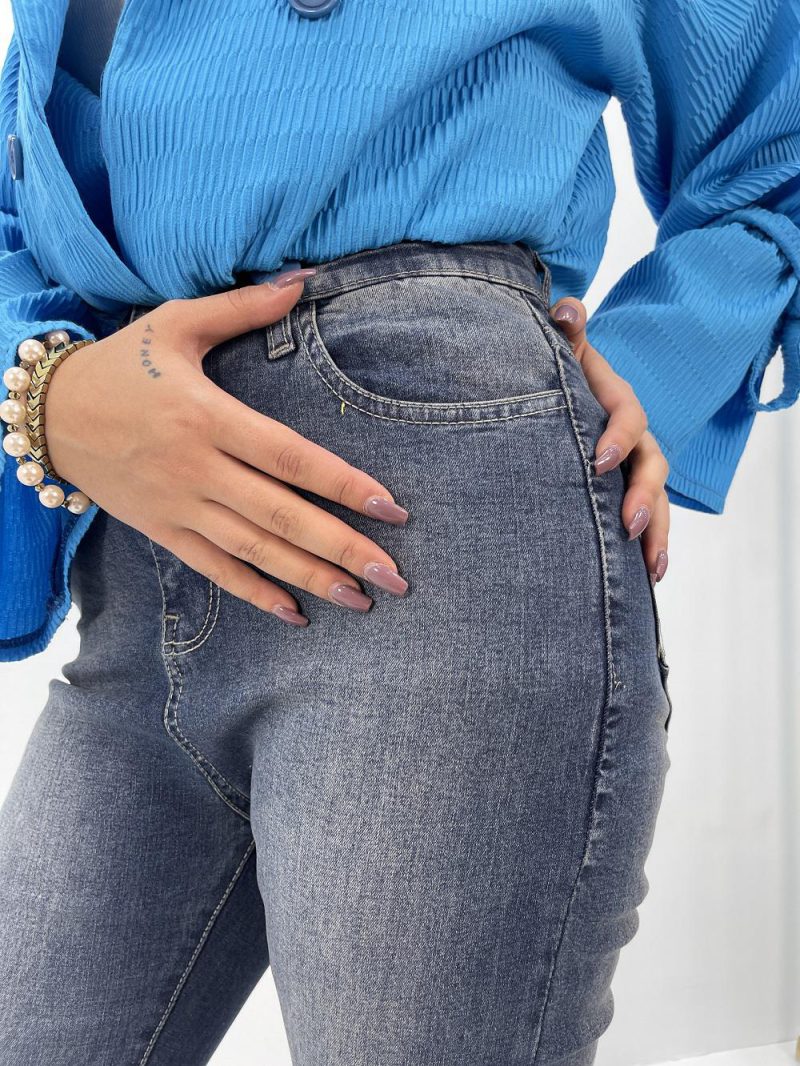 شلوار جین زنانه بوتکات آبی