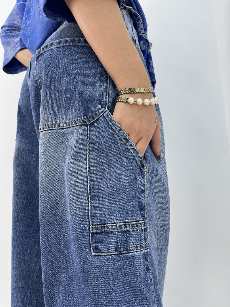 شلوار جین زنانه بالونی مکس آبی