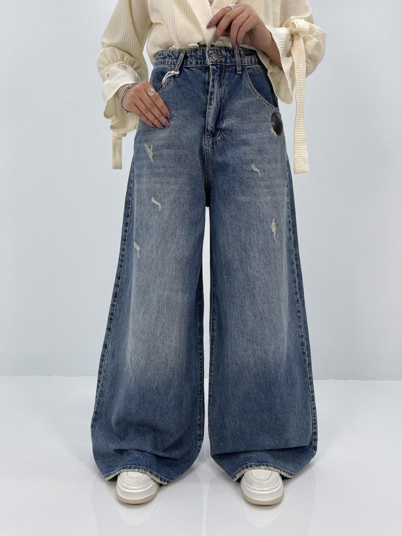 شلوار جین زنانه سوپر بگ آبی