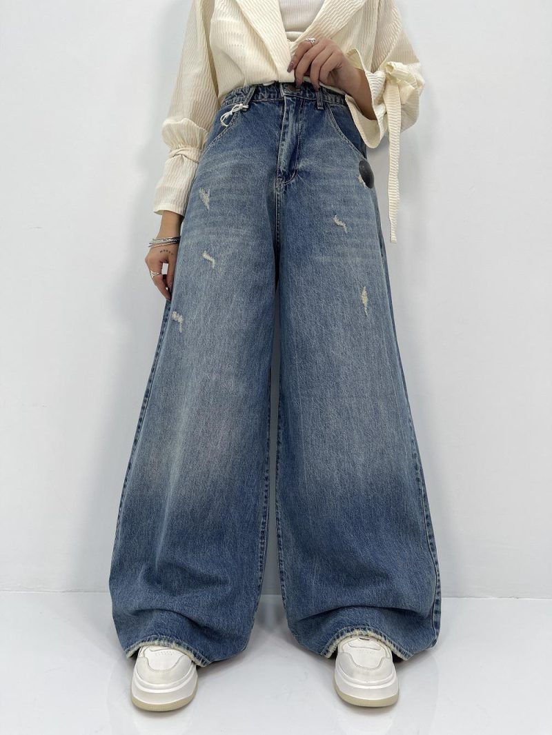 شلوار جین زنانه سوپر بگ آبی