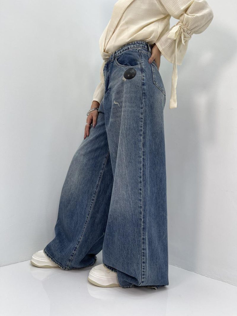 شلوار جین زنانه سوپر بگ آبی