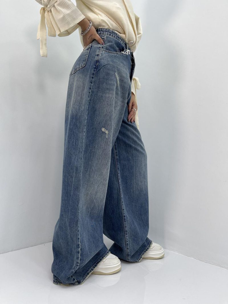 شلوار جین زنانه سوپر بگ آبی