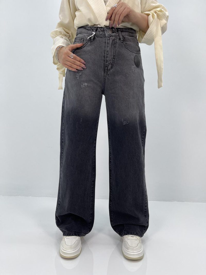 شلوار جین بگ زنانه زغالی