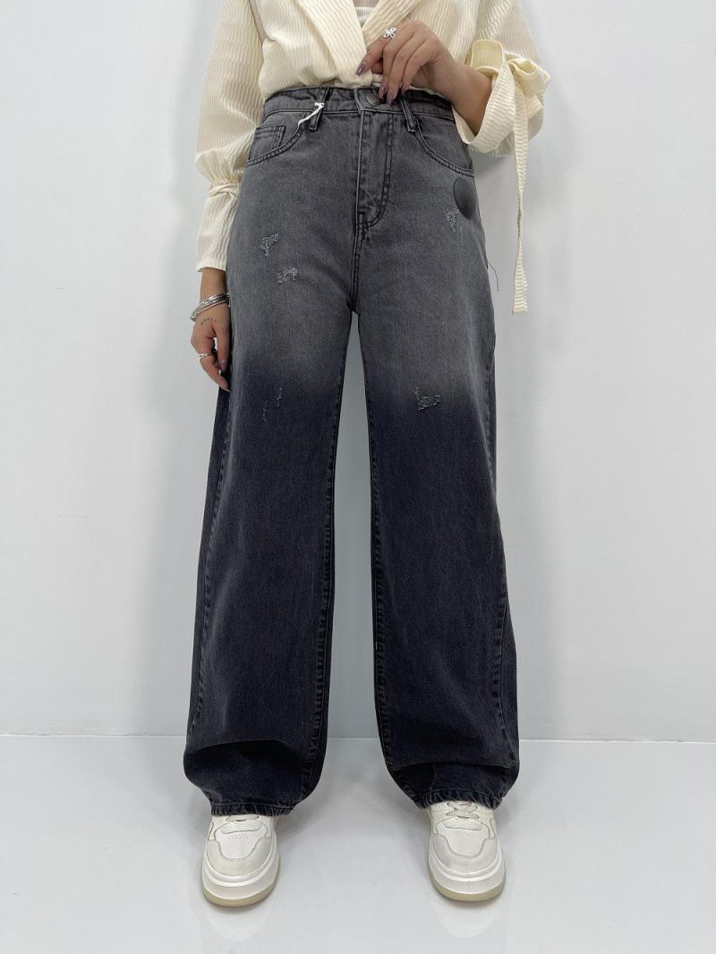شلوار جین بگ زنانه زغالی