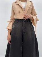 شلوار جین زنانه سوپر بگ بالون زغالی