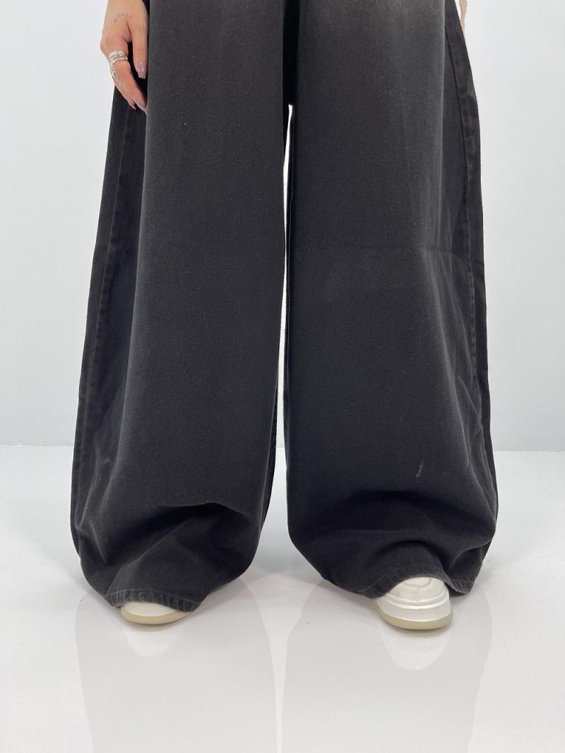 شلوار جین زنانه سوپر بگ بالون زغالی