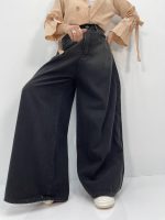 شلوار جین زنانه سوپر بگ بالون زغالی