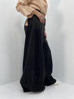 شلوار جین زنانه سوپر بگ بالون زغالی