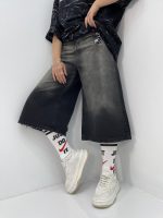 شلوارک جین زنانه زغالی قد 80